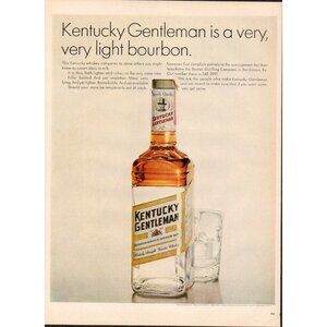 1966 Kentucky Gentleman Bourban Whiskey, Barton Distilling Vintage Print Ad (L4)